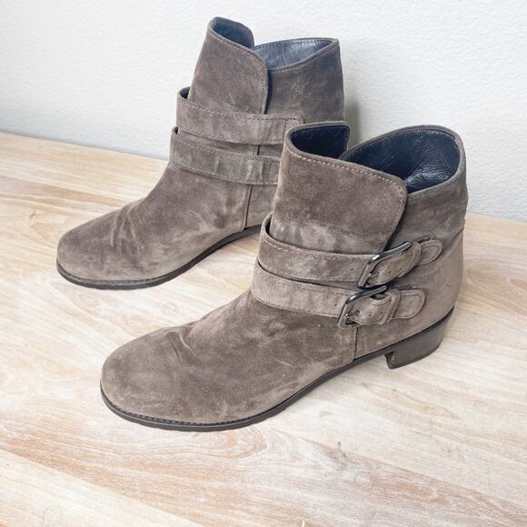 stuart weitzman brown suede buckle boots size 9 - Picture 4 of 11
